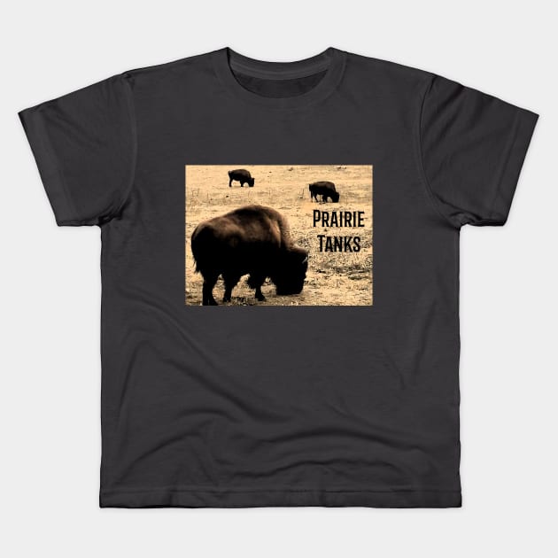 Bison Prairie Tanks Kids T-Shirt by Preston James Designs